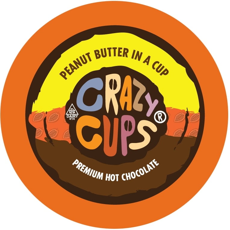 Crazy Cups Peanut Butter in a cup Hot Chocolate Pods, 22 Count for Keurig K-Cup Brewers