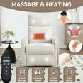 thumbnail image 4 of Swivel Manual Recliner Chair with Massage and Heat, Ergonomic Rocking Chair with High Backrest and Side Pocket, Overstuffed Reclining Sofa Lounge Chair for Living Room, Beige, 4 of 8
