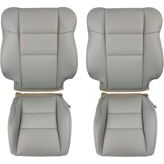 2007-2012 Acura RDX Front Perforated Leather Seat Covers (Gray) - Driver & Passenger, Bottom & Top, Fits Heated/Non-Heated Seats
