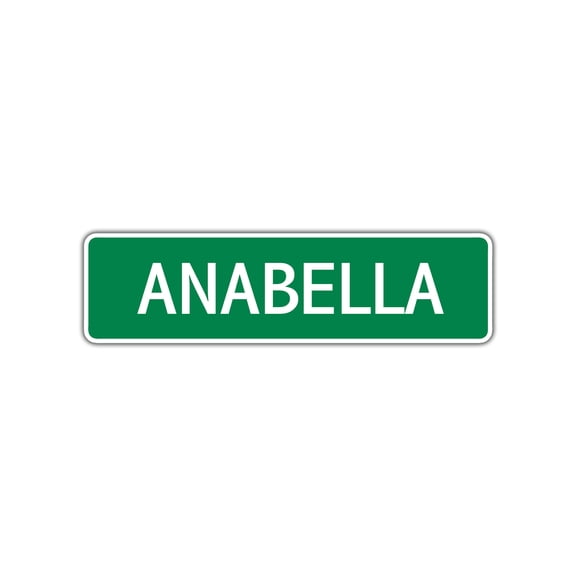 Anabella Girls Printed Label Children Name Indoor Outdoor Wall Plaque Decoration Aluminum Metal Sign 4"x13.5"