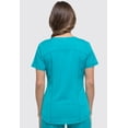 thumbnail image 6 of Dickies Dynamix Medical Scrubs Top for Women V-Neck DK730, L, Teal Blue, 6 of 9