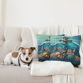 thumbnail image 4 of Ambesonne Nautical Throw Pillow Cover 2 Pack, Anchor Deep Ocean Life, 20", Sea Blue Amber Teal, 4 of 7