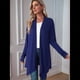 thumbnail image 5 of Chaqueta Informal de Cuartos y Abertura Frontal para Mujer, Abrigo Ligero y Moderno con Abertura Frontal. Azul L, 5 of 9