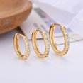 thumbnail image 2 of 6ps Women's Earrings 14K gold-plated Single row zircon circle Ear buckles, Romantic gifts for Her Wife Mother Christmas Valentine's Day,6,Oro,De moda sencillo,círculo,7+9+12mm, 2 of 9