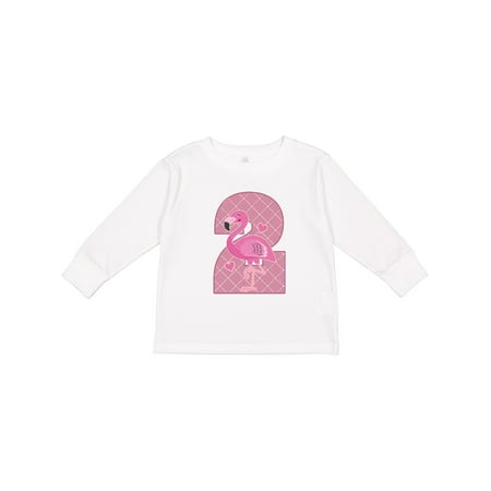 

Inktastic 2nd Birthday Flamingo 2 Year Old Girl Gift Toddler Toddler Girl Long Sleeve T-Shirt