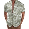 thumbnail image 1 of Camisas s Para Hombre Manga Larga Camisa de vacaciones en la playa Camisa de cuello con botones en los puños para hombre (Green, XXL), 1 of 4