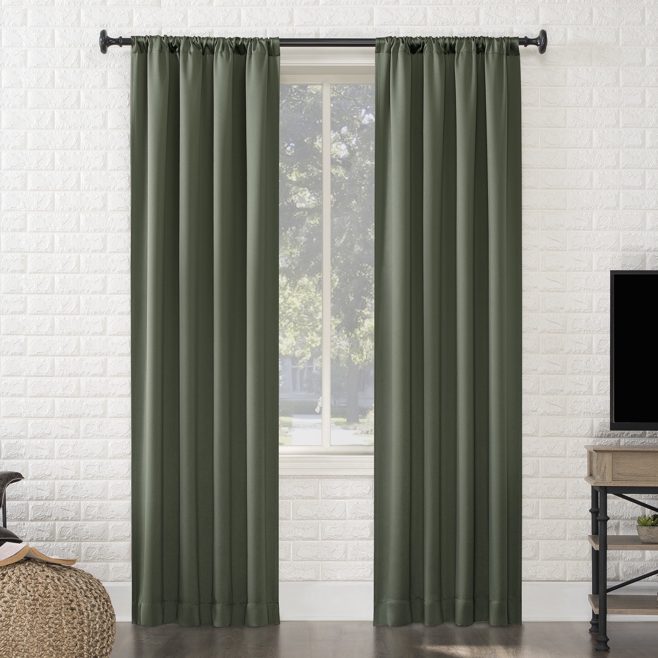 Sun Zero Avery 100% Blackout Rod Pocket Curtain Panel - Walmart.com