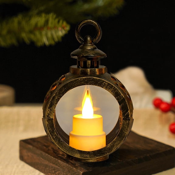 Christmas Small Oil Lamp, Christmas Retro Light-Up Night Lamps,Vintage LED Table Lamp, Portable Desktop Night Light,Mini Light Candle Nightlight, Holiday Ambient Decoration Lights