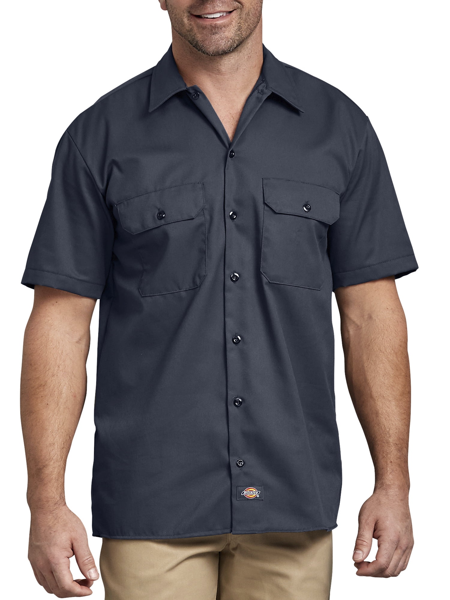 Dickies Shirts Mens Short Sleeve Chef Cook Shirt Pocketless DC127 Black or White 