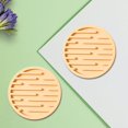 thumbnail image 3 of 2 PCS Thickened Thermal Insulation and Anti Slip Silicone Drain Coaster,Car Coasters,Decoration for Living Room Dining Table and Coffee Table,Yellow10cm, 3 of 5