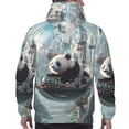 thumbnail image 7 of Sikiie Panda In Futuristic City Men's Hoodie, Essentials Hoodie, Sweatshirt, Pullover Hooded Sweatshirt for Men-Small, 7 of 7