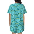 thumbnail image 3 of Rocae Beautiful Seashells for Two Piece Sleepwear Pajamas Sets for Women Soft Short-Sleeved Pjs with Lounge Shorts 4X-Large, 3 of 9