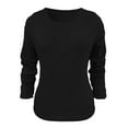 thumbnail image 5 of HCURIBAD Soft Sweaters for Women Fuzzy Sweater for Women Cowl Neck Long Sleeve Sweaters Women's Fashionable Loose Fuzzy Jumper Sweater Pullovers, Mohair Sweater for Women Black 5XL, 5 of 6