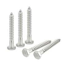 Unique Bargains Hex Head Lag Screws Bolts, 1/4' x 2' 304 Stainless Steel Partial Thread Wood Screws, 50 Pack
