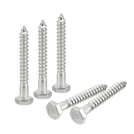 

Uxcell Hex Head Lag Screws Bolts 1/4 x 2 304 Stainless Steel Partial Thread Wood Screws 25 Pack
