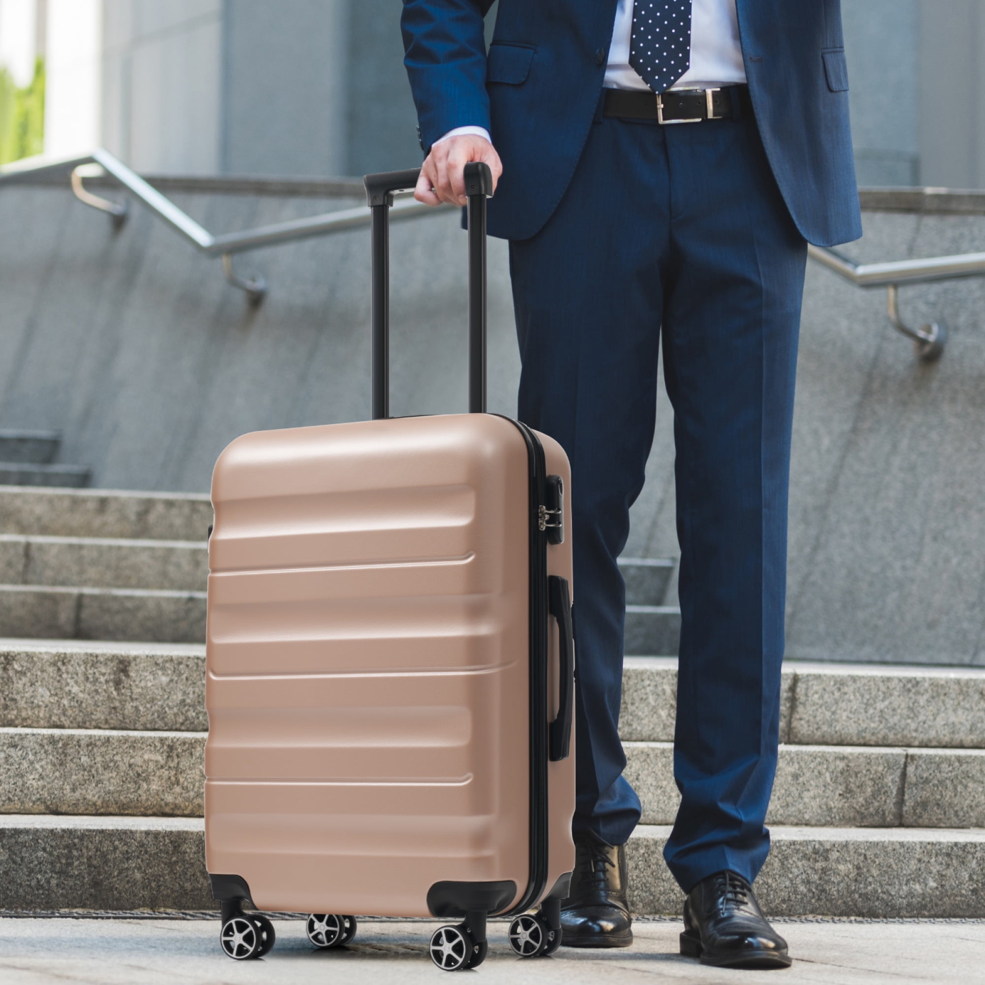 Hardshell ABS Luggage Set - Carry-On Suitcases with Dual Spinner Wheels,Check-In Sizes for Travel & Business