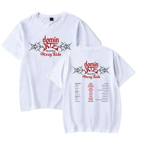 Stray Kids Domiate World Tour T-Shirt Merch Summer For Women/Men Unisex Short Sleeve Tshirt Fashion Top
