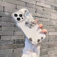 thumbnail image 3 of iPhone 13 Pro Max Rhinestone Case, Cute 3D Glitter Sparkle Bling Luxury Shiny Crystal Diamond Camellia Protective Case Cover for Girls Women for iPhone 13 Pro Max 6.7'' 2021, 3 of 8