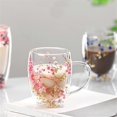 thumbnail image 5 of Creatives Real Flower Double Glass High Appearance Level Full Star Dried Flower Milk Coffee Glass 35, 5 of 5