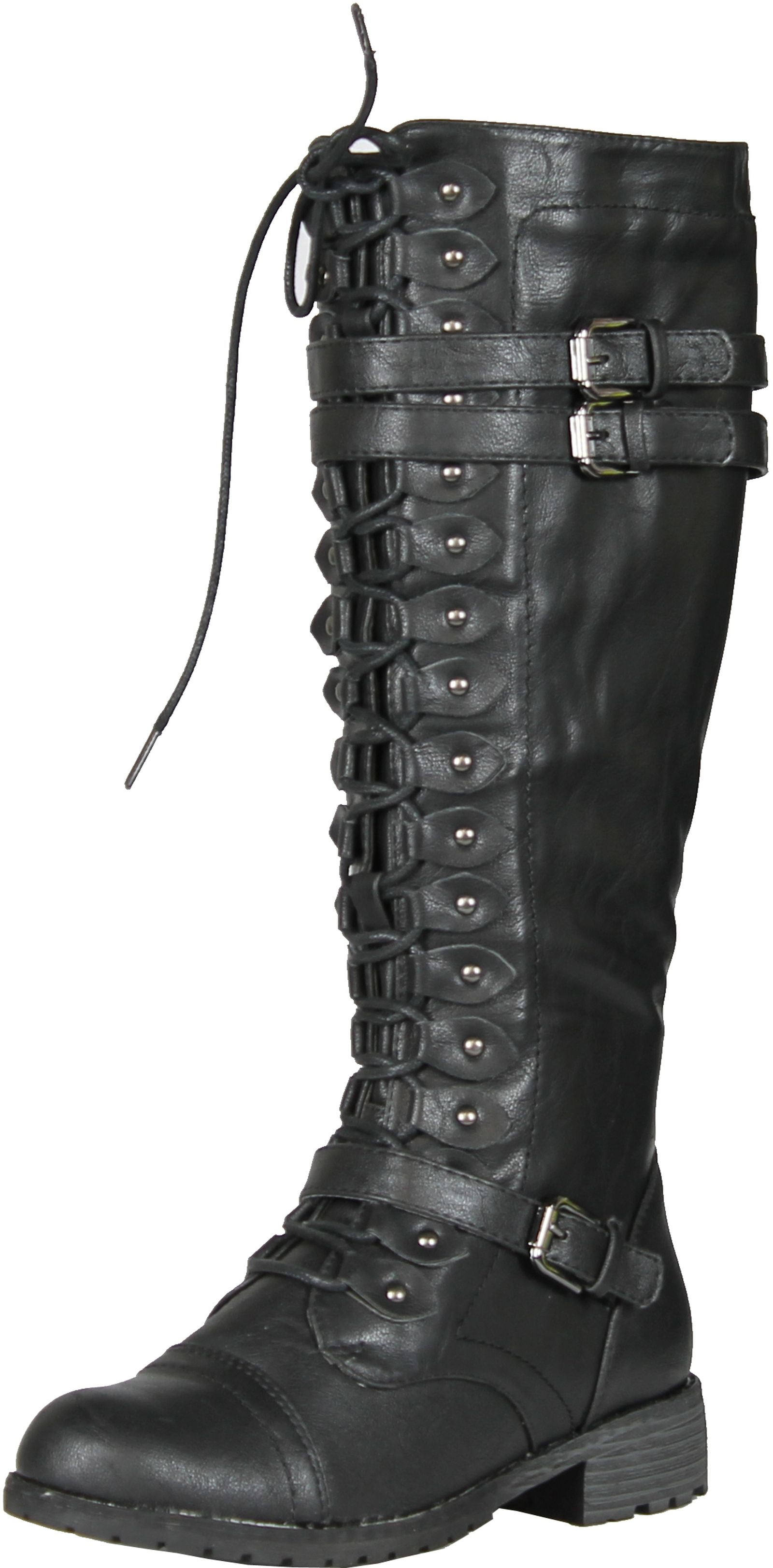 high lace up combat boots