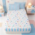 thumbnail image 4 of Erosebridal Minimalist Lines Zipper Twin Comforter Sets with Fitted Sheet and 2 Pillowcases,Stripes Art Zipper Bedding Set,Colorful Stars Reversible,4pcs, 4 of 7