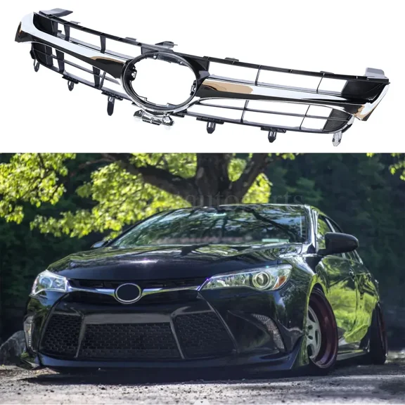 Chrome Front Bumper Upper Grille Grill For 2015 2016 2017 Toyota Camry LE SE XSE