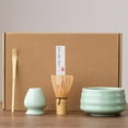 thumbnail image 1 of 4pc Japanese Matcha Bowl Scoop 100 Whisk Tea Ceremony Set, 1 of 8