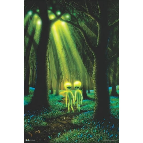 Alien Woods by Danny Flynn Non-Flocked Blacklight Poster 24" x 36"