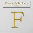 thumbnail image 2 of Monogrammed Hand Towels for Bathroom - Luxury Hotel Quality Personalized Initial Decorative Embroidered Bath Towel for Powder Room, Spa - GOTS Organic Certified - Set of 2 Gold Letter F, 2 of 7