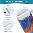 thumbnail image 3 of Yayeee 30oz Stainless Steel Tumbler with Straw and Handle Double-Wall Insulated Travel Water Bottle, Mountains and Forests, 3 of 8