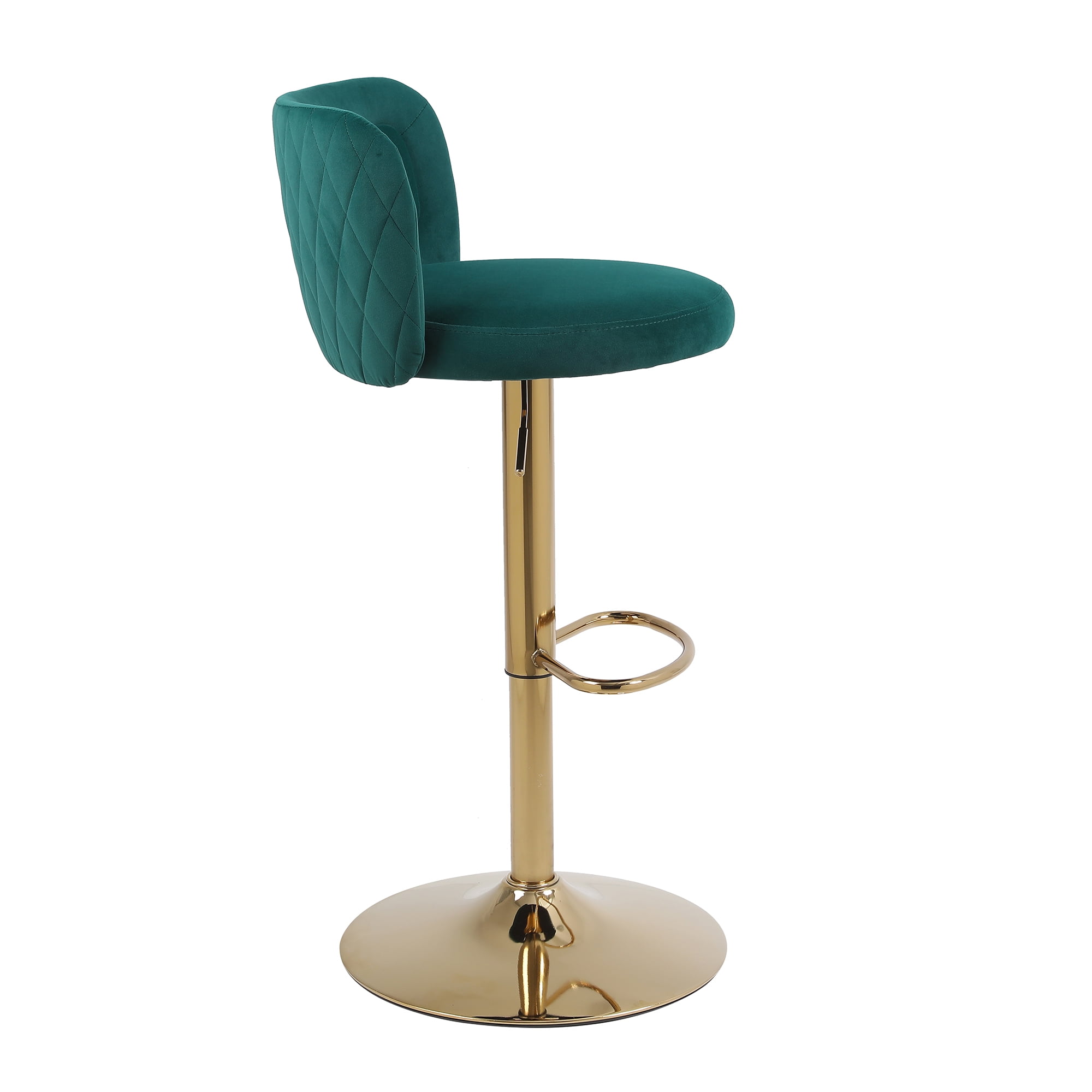 Kadyn 2pcs Modern Adjustable Counter Height Barstools with Back& Footrest for Kitchen, Emerald Kadyn 2pcs Modern Adjustable Counter Height Barstools with Back& Footrest for Kitchen, Emerald
