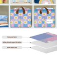 thumbnail image 4 of Yayeee Foldable Storage Basket for Shelves with Handles Set of 2 Waterproof Cloth Bins, Playful Daisy, 4 of 7