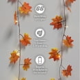 thumbnail image 3 of Xtreme Lit 5ft Curtain Vine White Indoor LED Lights, Autumn Leaves, 3 AAA Required, Corded Electric, 3 of 7