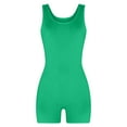 thumbnail image 2 of HAOTAGS Women’s Jumpsuits Unitard Bodysuits One Piece Shorts Rompers Solid Color Yoga Sleeveless Backless Seamless Bodycon Outfits Green Size M, 2 of 5