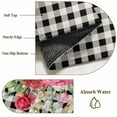 thumbnail image 6 of Area Rug for Living Room, Pink Roses Valentine's Day Non-Slip Indoor Large Carpet for Bedroom/Dining Room, Black White Plaid Spring Floral Washable Low-Profile Rectangle Floor Runner Rugs - 5 x 7 Ft, 6 of 7