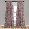 thumbnail image 2 of Romantic Flowers Window Curtains, Nude Neutral Colors Allover Floral Pattern on Grunge Back, Lightweight Decor 2-Panel Set with Rod Pocket, Pair of - 28"x84", Pale Pink Grey Pink Rose, by Ambesonne, 2 of 3
