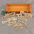 thumbnail image 4 of 2-30 piezas de colgantes de madera natural "Feliz Navidad" hechos a mano, adornos colgantes para fiestas, hogar, fuentes creativas de madera, decoración navideña, 4 of 4