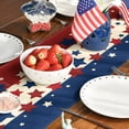 thumbnail image 2 of Sm:)e Independence Day Table Runner Patriotic 13x72 Inch , Flax 4th of July Table Runners Holiday Decor,Red Blue White Table Runner for Party Dinning Kitchen Decorations, 2 of 7