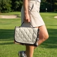 thumbnail image 3 of COEQINE Fold-and-Carry Golf Cart Seat Cover, Bag-Style Handle for Easy Carry, Universal Fit Quilted Padding, 4 Pockets, Fits for EZGO Yamaha Club Car, Deer Forest Landscape, 3 of 8