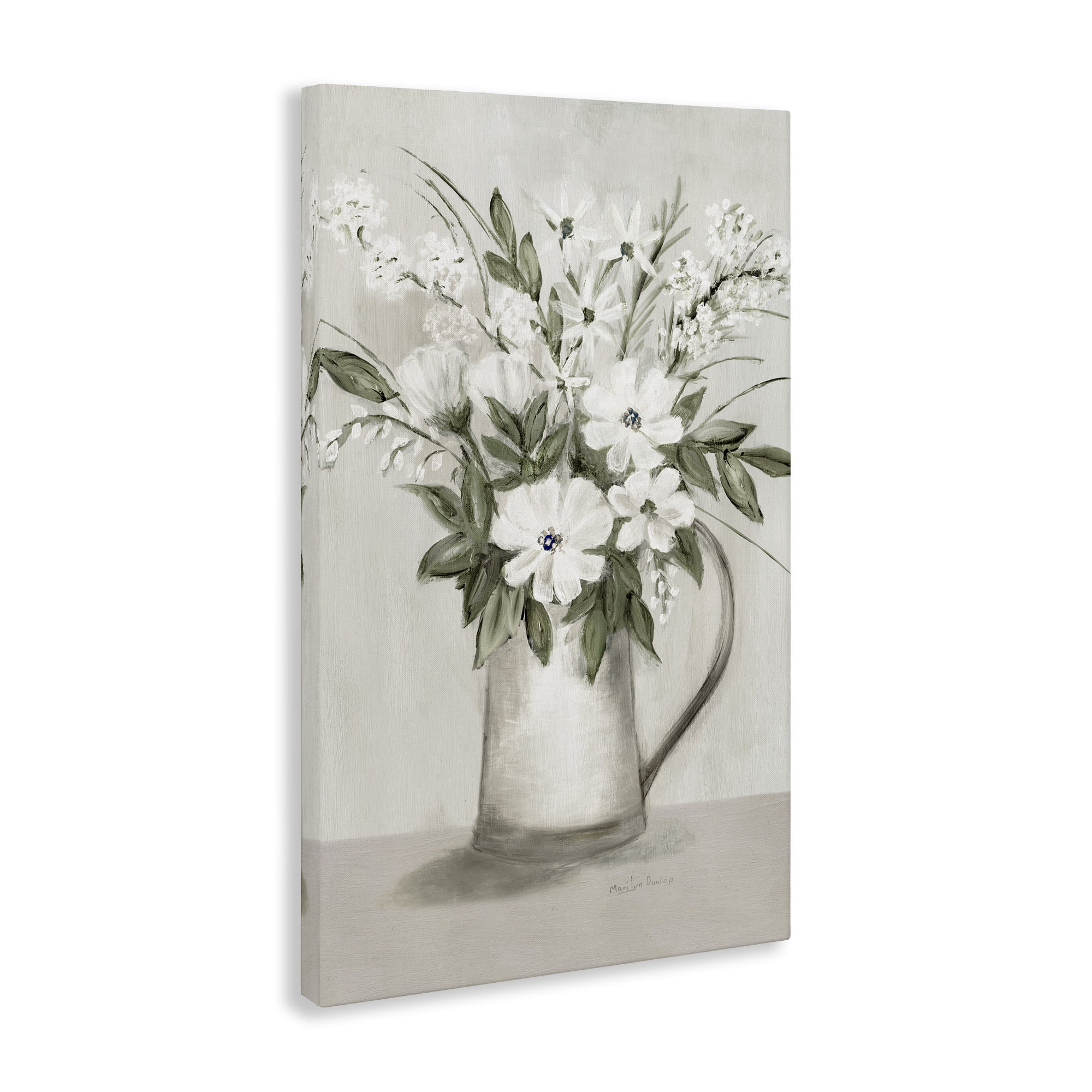 Stupell Industries Country Pitcher Bouquet Plants & Flowers Painting Wrapped Canvas Art Print Wall Art, 20 x 30