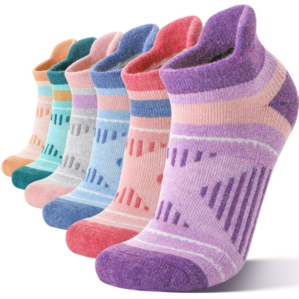 Calcetines de senderismo EBMORE de lana merino de compresión para mujer, 6 pares