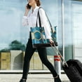 thumbnail image 5 of FORMRS Canvas Laptop Tote Bag for Women with 15.6" Computer Compartments Shoulder Handbag, Light Blue Geometric Pattern, 5 of 7