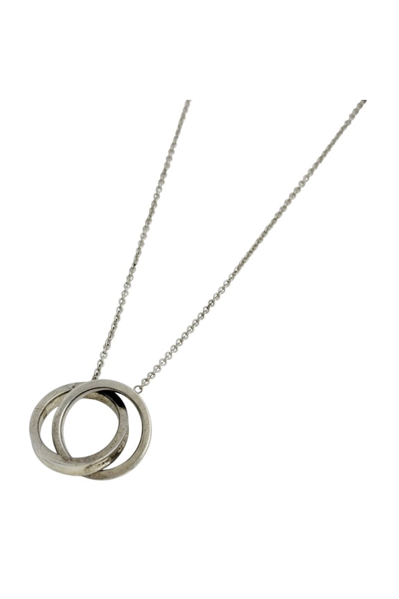 Pre-Owned Tiffany & Co. Interlocking Circle Necklace 1837 Sterling Silver 925 Women's