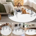 thumbnail image 6 of Grey Eucalyptus Round Area&nbsp;Rug 3.3ft Leaves Pastoral Plants Farmhouse Non-Slip&nbsp;Washable Circle Rugs Soft Felt Indoor Floor Mat for Bedroom Kitchen Living Room Bathroom, 6 of 9
