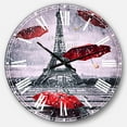 thumbnail image 1 of DesignArt Flying Umbrella with Eiffel Tower Large Wall Clock, 1 of 2