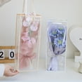 thumbnail image 3 of Nvzi 10Pcs Clear Flower Bouquet Bags with Handles Transparent Floral Gift Presents Packaging Boxes Florist Flower Tote Bags for Mother's Day Wedding Birthday （Pink）, 3 of 4