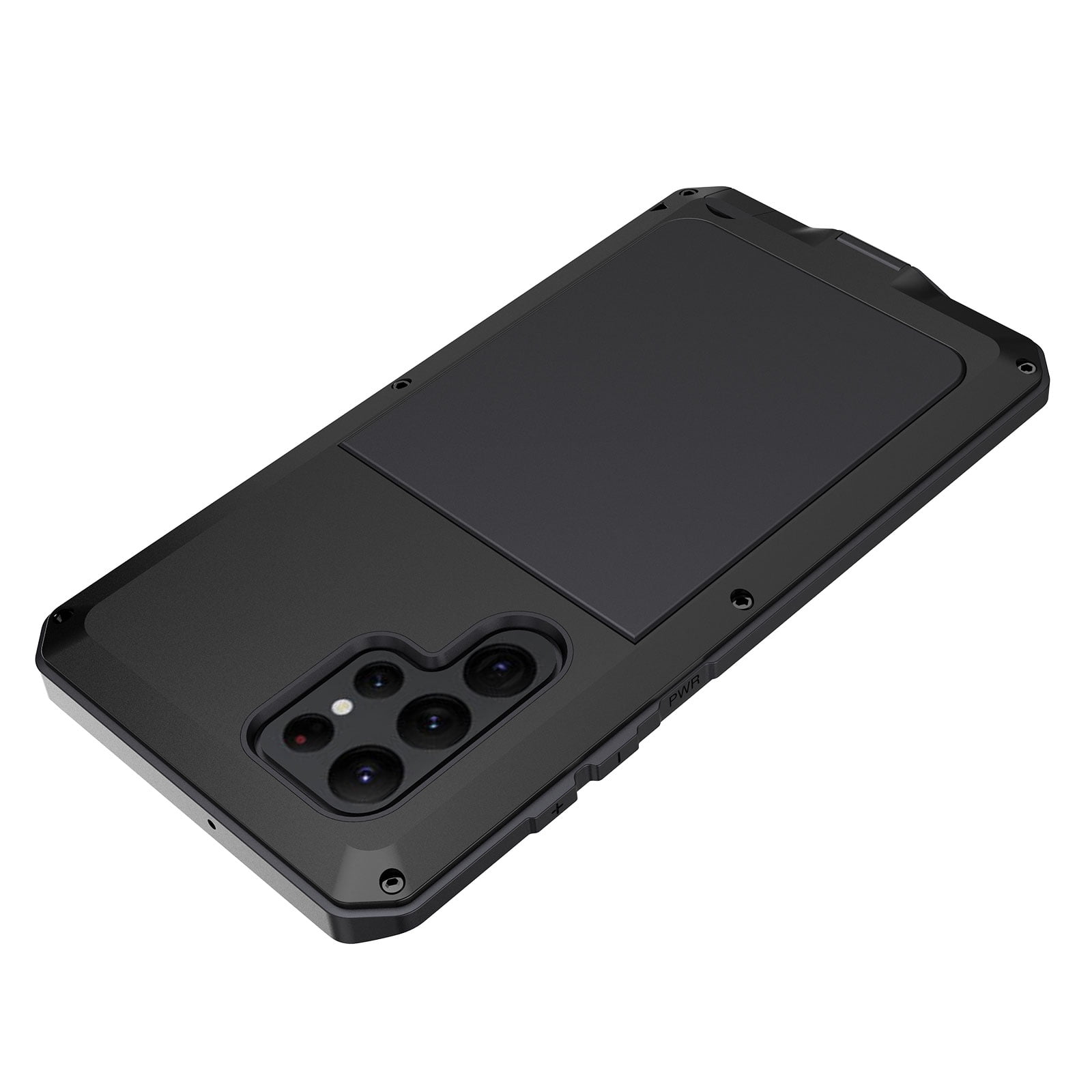for Samsung Galaxy S23 Ultra Case, 360 Full Body Protective Cover Heavy Duty Shockproof Armor Aluminum Alloy Metal Case with Silicone for Samsung Galaxy S23 Ultra,Black