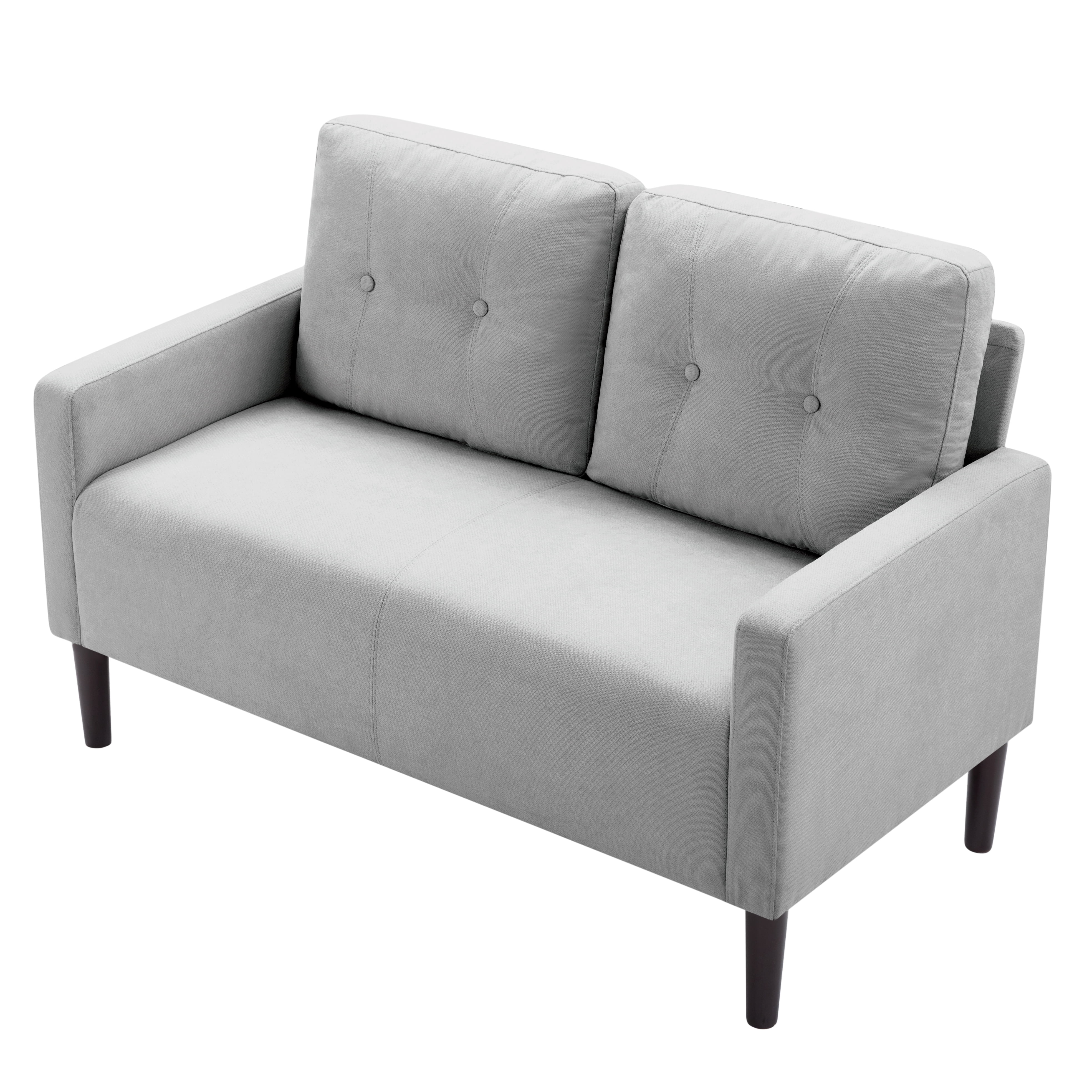 Gewnee 50.79”Loveseat Sofa,2 Seater Modern Couch with Removable Back Cushions,Comfy Futon Sofa for Apartment,Office.Light Grey