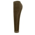 thumbnail image 4 of OIOLOYJM Corduroy Pants Women Casual Mid-Rise Pants Elastic Waistband Straight Leg Baggy Trousers Comfortable Sweatpants with Pockets Brown XL, 4 of 5