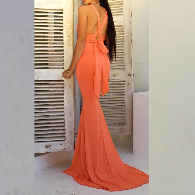 elegant sensual dresses Black Satin Elegant Sexy Mermaid Sleeveless Popular Modest Prom Dresse –  bridalsew main image 0